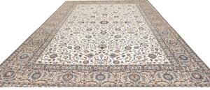 Tappeto Kashan Floreale Avorio Blu 315x415 Cm