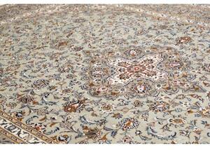 Tappeto Kashan Medaglione Floreale Beige Blu 305x410 Cm