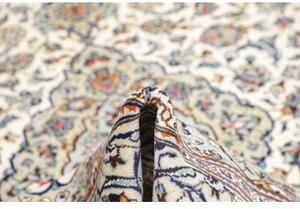 Tappeto Kashan Medaglione Floreale Avorio Blu 200x288 Cm