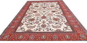 Tappeto Sarough Floreale Avorio Rosso 250x348 Cm