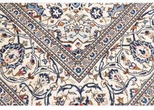Tappeto Kashan Medaglione Floreale Avorio Blu 200x308 Cm