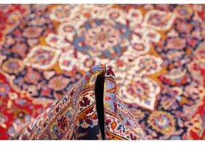 Tappeto Kashan Kork Medaglione Floreale Rosso Blu Scuro 303x432 Cm