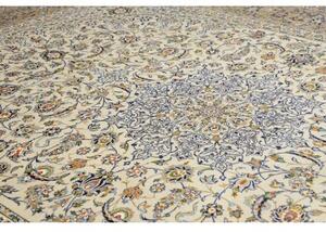 Tappeto Kashan Medaglione Floreale Avorio Blu 320x442 Cm