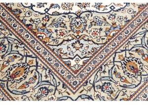 Tappeto Kashan Medaglione Floreale Avorio Blu 200x288 Cm