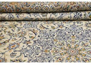 Tappeto Kashan Medaglione Floreale Avorio Blu 320x442 Cm