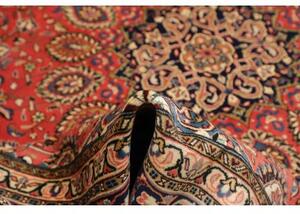 Tappeto Sarough Medaglione Floreale Rosso Corallo Blu Notte 272x380 Cm