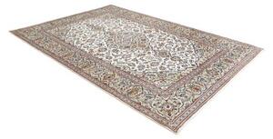 Tappeto Kashan Medaglione Floreale Avorio Blu 200x288 Cm