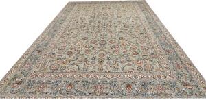 Tappeto Kashan Floreale Verde Salvia Blu Indaco 273x422 Cm