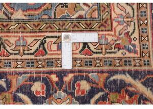 Tappeto Sarough Medaglione Floreale Rosso Corallo Blu Notte 272x380 Cm