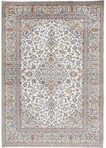 Tappeto Kashan Medaglione Floreale Avorio Blu 200x288 Cm