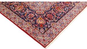 Tappeto Kashan Kork Medaglione Floreale Rosso Blu Scuro 303x432 Cm