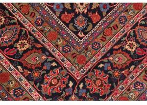 Tappeto Mashad Medaglione Floreale Rosso Blu Scuro 297x395 Cm