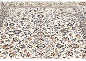 Tappeto Kashan Medaglione Floreale Avorio Blu 200x308 Cm