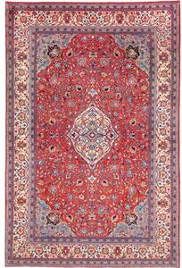 Tappeto Sarough Medaglione Floreale Rosso Avorio 197x298 Cm