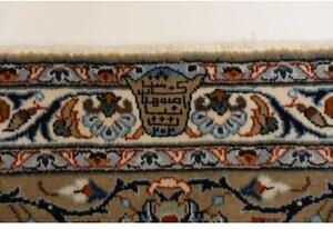 Tappeto Kashan Medaglione Floreale Avorio Azzurro 306x406 Cm
