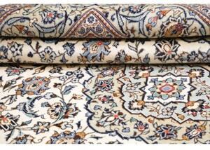 Tappeto Kashan Medaglione Floreale Avorio Blu 200x288 Cm