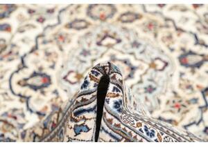 Tappeto Kashan Medaglione Floreale Avorio Blu 200x308 Cm