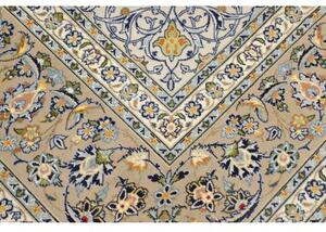 Tappeto Kashan Medaglione Floreale Avorio Blu 320x442 Cm