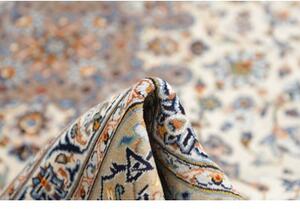 Tappeto Kashan Medaglione Floreale Avorio Azzurro 306x406 Cm