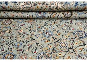 Tappeto Kashan Floreale Celeste Blu 295x394 Cm