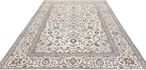 Tappeto Kashan Medaglione Floreale Avorio Blu 200x308 Cm