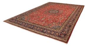 Tappeto Sarough Medaglione Floreale Rosso Corallo Blu Notte 272x380 Cm
