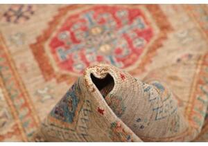 Tappeto Kazak Fine Geometrico Beige Blu Corsia 81x203 Cm