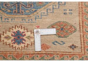 Tappeto Kazak Fine Geometrico Beige Blu Corsia 81x203 Cm