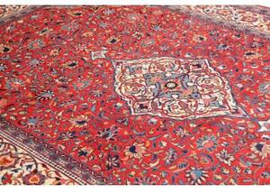 Tappeto Sarough Medaglione Floreale Rosso Avorio 197x298 Cm