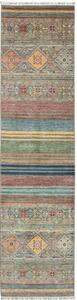 Tappeto Istintia Geometrico Blu Rosso Mattone Corsia 79x320 Cm