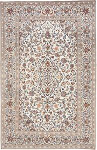 Tappeto Kashan Medaglione Floreale Avorio Blu Cobalto 198x304 Cm