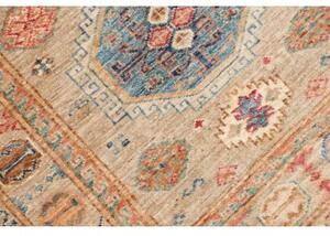 Tappeto Kazak Fine Geometrico Beige Blu Corsia 81x203 Cm