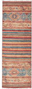 Tappeto Samarkand Geometrico Rosso Ruggine Blu Corsia 82x248 Cm