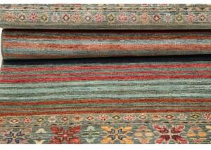 Tappeto Istintia Geometrico Blu Rosso Mattone Corsia 79x320 Cm