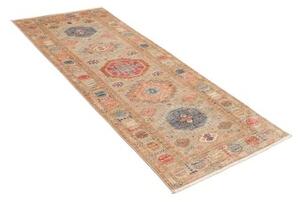 Tappeto Kazak Fine Geometrico Beige Blu Corsia 81x203 Cm