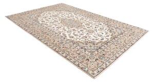 Tappeto Kashan Medaglione Floreale Avorio Blu 198x294 Cm