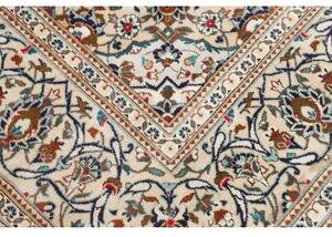 Tappeto Kashan Medaglione Floreale Avorio Blu Cobalto 198x304 Cm