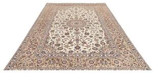Tappeto Kashan Medaglione Floreale Avorio Blu Scuro 198x292 Cm