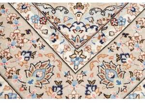 Tappeto Kashan Medaglione Floreale Avorio Blu 198x294 Cm