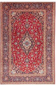 Tappeto Ardakan Medaglione Floreale Rosso Blu Scuro 198x302 Cm