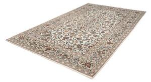 Tappeto Kashan Medaglione Floreale Avorio Blu Cobalto 198x304 Cm