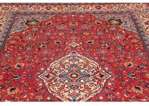 Tappeto Sarough Medaglione Floreale Rosso Avorio 197x298 Cm