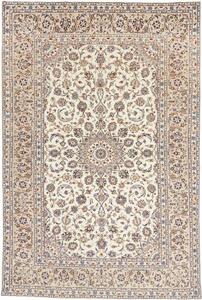 Tappeto Kashan Medaglione Floreale Avorio Blu Scuro 198x292 Cm