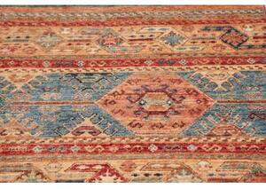 Tappeto Samarkand Geometrico Rosso Blu Corsia 82x248 Cm