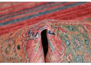 Tappeto Istintia Geometrico Rosso Mattone Blu Avio Corsia 64x175 Cm