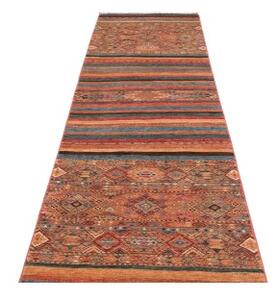 Tappeto Samarkand Geometrico Terracotta Azzurro Corsia 81x302 Cm