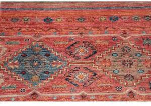 Tappeto Istintia Geometrico Rosso Mattone Blu Corsia 61x173 Cm