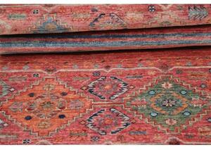 Tappeto Istintia Geometrico Rosso Mattone Blu Corsia 61x173 Cm