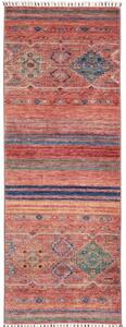 Tappeto Istintia Geometrico Rosso Mattone Blu Avio Corsia 64x175 Cm