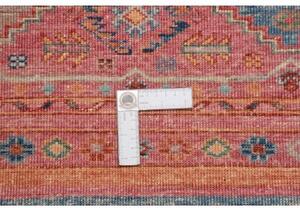 Tappeto Istintia Geometrico Rosso Mattone Blu Avio Corsia 64x175 Cm